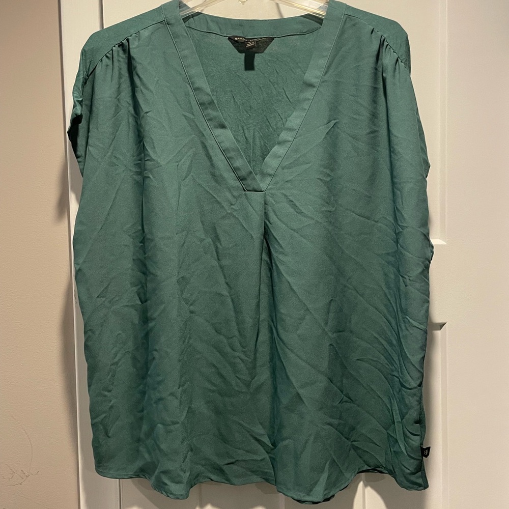 Banana Republic Teal V-Neck Blouse